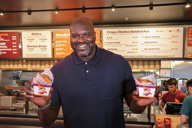 There's currently no timeline for when Shaq's Big Chicken franchise will open in Tampa Bay. - Photo c/o All Points PR