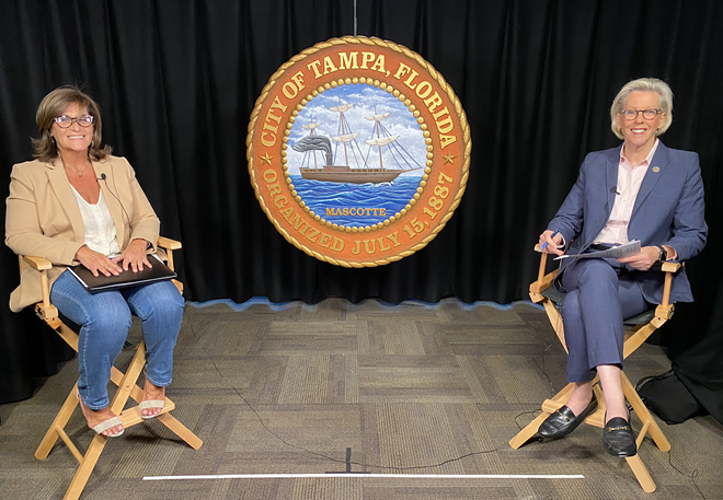 Gina Grimes (left) and Mayor Jane Castor. - Photo via Jane Castor/Twitter