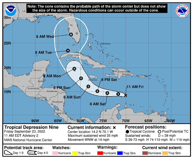 With Florida in its sights, tropical depression may strengthen into hurricane by early next week