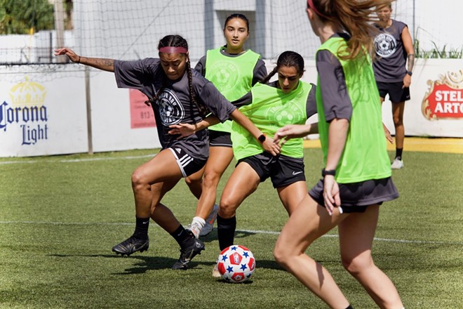 Open tryouts, hosted at Cinco Soccer's outdoor complex on Sept, 24, 2022 in Tampa, Florida consisted of fast-paced games under the scorching Florida heat. - Max Steele