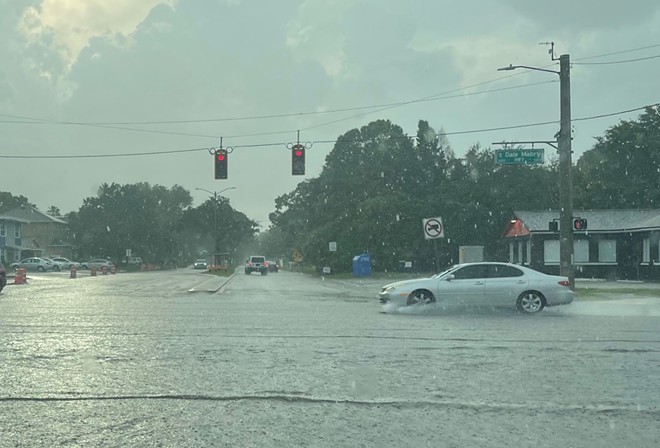 A flooded Dale Mabry on Monday evening. - Photo by Colin Wolf