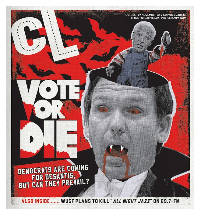 The cover of Creative Loafing Tampa Bay's Oct. 27, 2022 issue. - Design by Joe Frontel