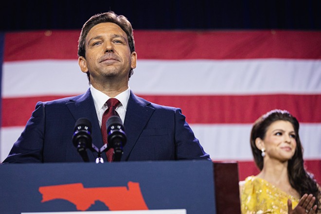 Ron DeSantis during his victory speech at the Tampa Convention Center on Nov. 8, 2022. - Photo by Dave Decker