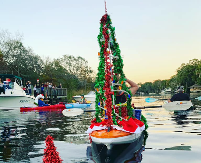 The Hillsborough River Holiday Boat Parade route officially launches at the Lowry Park boat ramp. - Photo via Phil Compton/Facebook