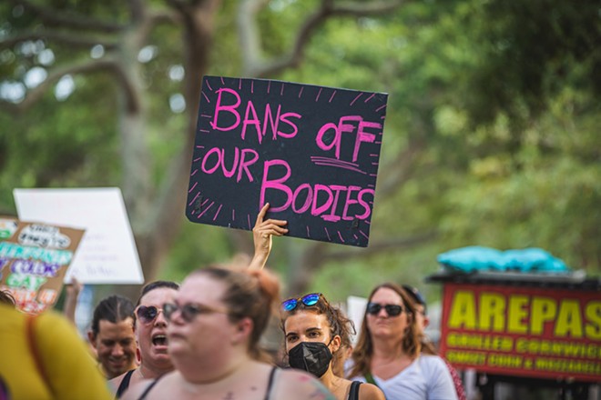 Reproductive rights activists in St. Petersburg, Florida on June 24, 2022. - Photo by Dave Decker