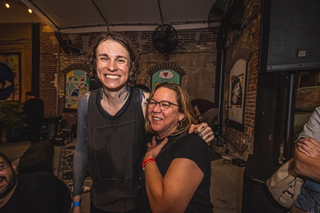 Laura Jane Grace with fans at The Bricks in Ybor CIty, Florida on Dec. 11, 2021. - Dave Decker