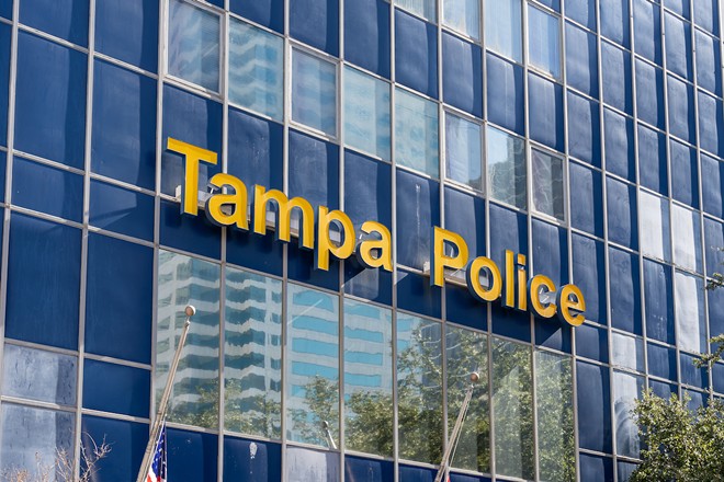 Entrance sign at Tampa Police Department headquarters. - Photo via JHVEPhoto/Adobe