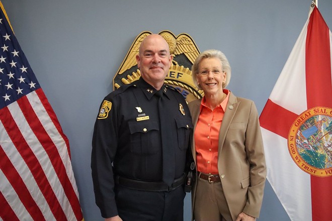 This morning, Tampa Mayor Jane Castor (R) told reporters that interim Chief Lee Bercaw—a 27-year-veteran of TPD—is her choice to lead the department going forward. - Photo via cityoftampa/Twitter