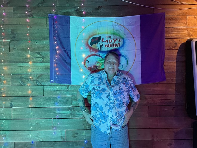 Vicky Gibson at her bar, The Lady's Room, in Largo, Florida on May 18, 2023. - Photo by Arielle Stevenson
