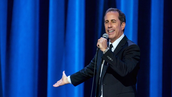 Jerry Seinfeld, who plays Hard Rock Event Center in Tampa, Florida on Sept. 28, 2023. - Photo byJeffery Neira c/o Neflix