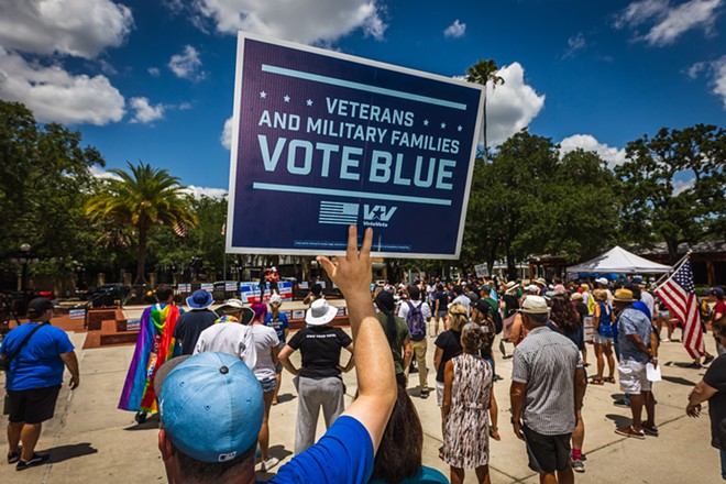 Democrats rally at Centennial Park in bor City, Florida on May 7, 2023. - Photo by Dave Decker