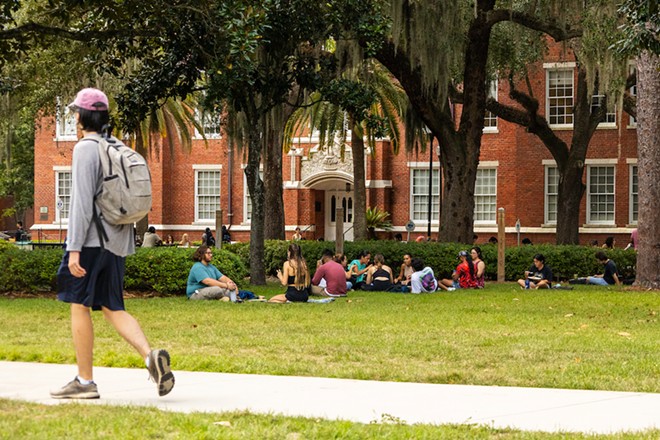 A University of Florida student walks through campus, Thursday, Sept. 8, 2023, in Gainesville, Fla. - Photo by Gabriel Velasquez-Neira/Fresh Take Florida