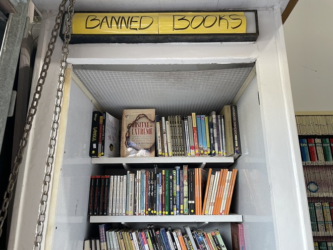 Yes, Pinellas Park's Book Rescuers has a packed shelf just for banned books. - Photo by Chelsea Zukowski