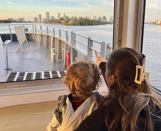 Kids under 12 ride the Cross Bay Ferry for free, between March-April. - Photo via CrossBayFerryTB/Facebook