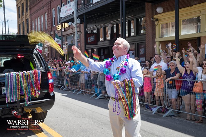 Then-Tampa Mayor Bob Buckhorn at Tampa Pride in Ybor City, Florida on March 25, 2017. - Photo by Matthew Bilancia via cityoftampa/Flickr