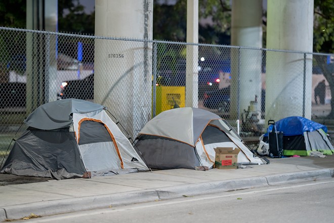 Tents in Downtown Miami. - Photo via Adobe