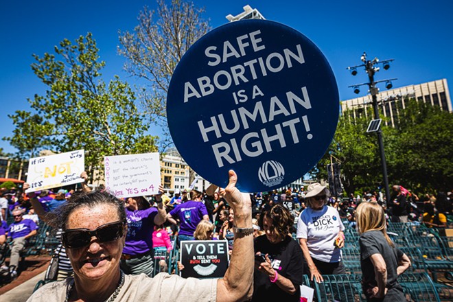 Pro-choice activists in Orlando, Florida on April 13, 2024. - Photo by Dave Decker