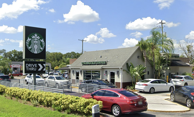 Starbucks at 10002 N Dale Mabry Hwy. in Tampa, Florida. - Photo via Google Maps (screengrab by Creative Loafing Tampa Bay)