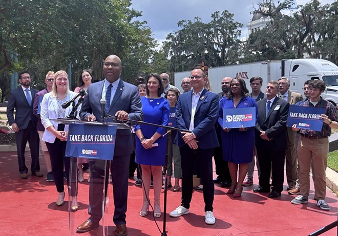 Democratic National Committee Chair Jaime Harrison says Florida is a key puzzle piece in the presidential election during a press conference in Tallahassee on June 18, 2024. - Photo by Jackie Llanos/Florida Phoenix