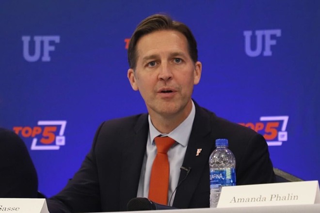 U.S. Sen. Ben Sasse, R-Neb., speaks Monday, Oct. 10, 2022, at the University of Florida, where he has been selected as the only finalist to become the school's next president - Photo by Serra Sowers/Fresh Take Florida