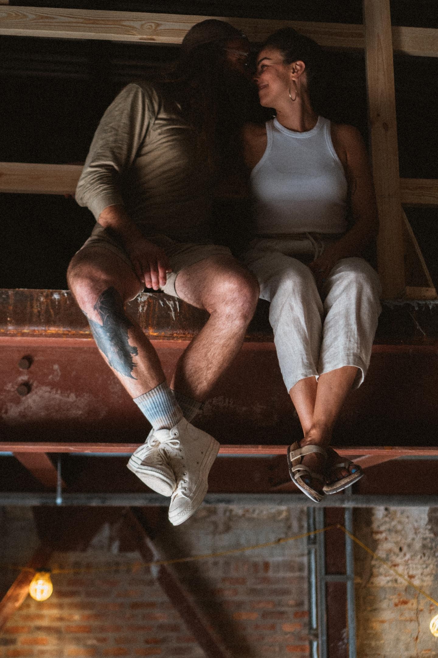 Matthew McKinnon (L) and Danielle Vergnaud-McKinnon in the early stages of the Sky Puppy Brewing buildout in Ybor City, Florida. - Photo by Kelsey Fuse c/o Sky Puppy Brewing