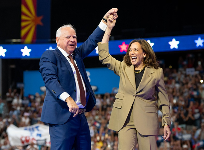 Tim Walz (L) and Kamala Harris at the United Center in Chicago, Illinois on Aug. 22, 2024. - Photo via KamalaHarris/Facebook