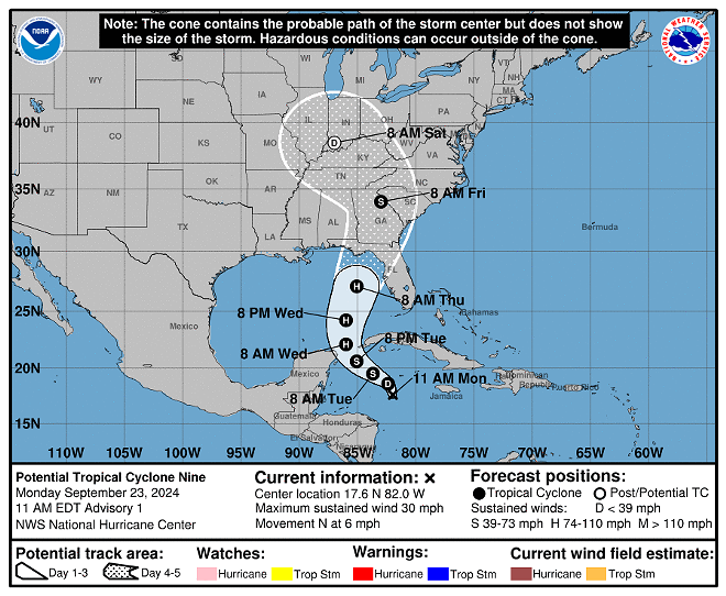 Tropical disturbance in Gulf has 90 percent chance of development this week, says forecasters