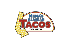 An updated logo for Mema's Alaskan Tacos in Ybor City, Florida.