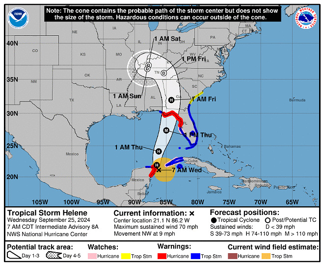 Tropical Storm Helene - Image via NOAA