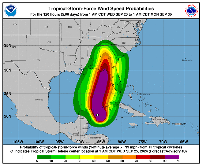 Tropical Storm Helene - Image via NOAA