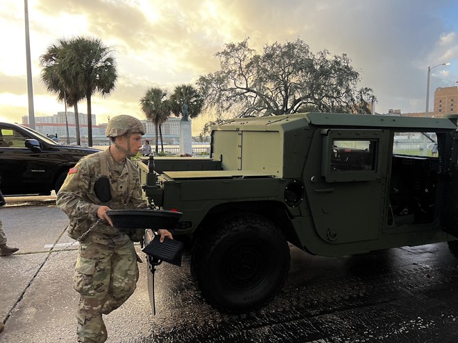 A National Guardsmen in Tampa, Florida on Sept. 27, 2024. - Photo via City Of Tampa