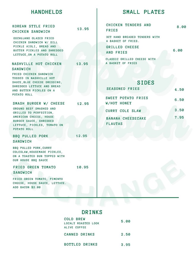 The opening menu for Offset Sandwich exchange in St. Petersburg, Florida. - c/o Offset Sandwich Exchange