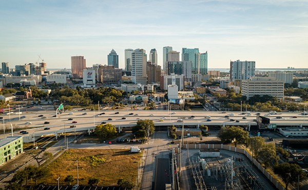 I-275 in Tampa, just west of the I-275/I-4 interchange.
