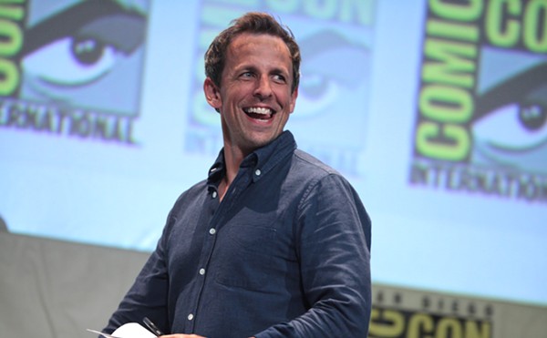 Seth Meyers speaking at the 2015 San Diego Comic Con International at the San Diego Convention Center in San Diego, California on July 10, 2015.