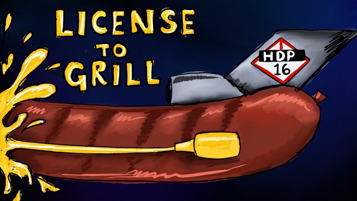 Flyer for Hot Dog Party 16: License To Grill