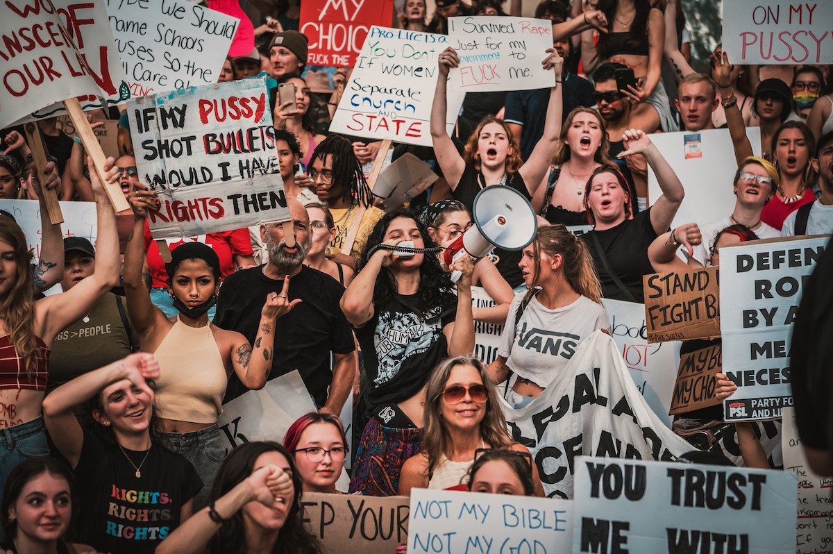 Pro-choice protesters in St. Petersburg, Florida on June 29, 2022.