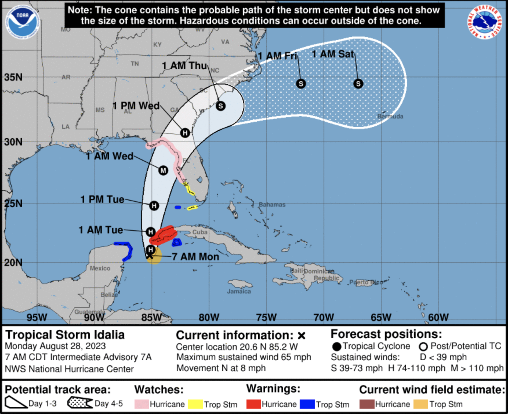 All of Tampa Bay under Hurricane Warning, as Idalia forecast to
