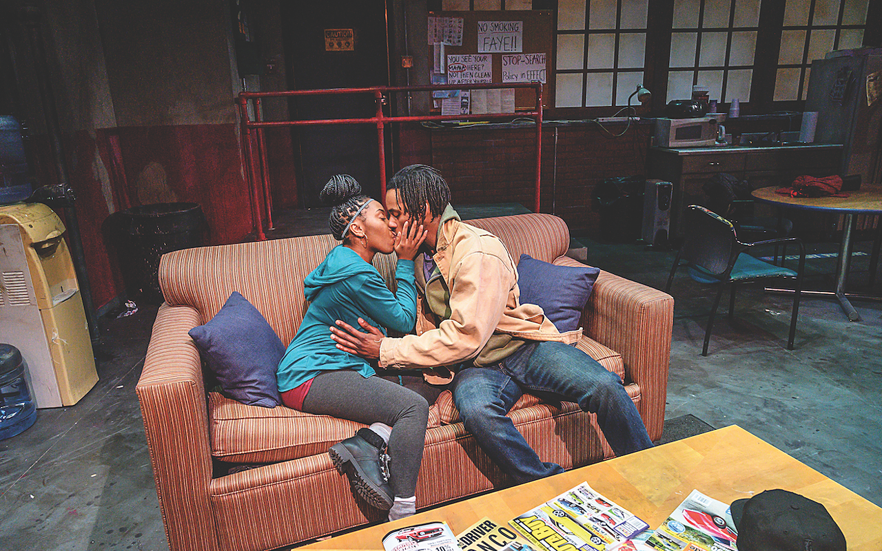 LOVE’S IN SEASON: Camille Upshaw (Shanita, L) and Rasell Holt (Dez) in American Stage’s “Skeleton Crew.”