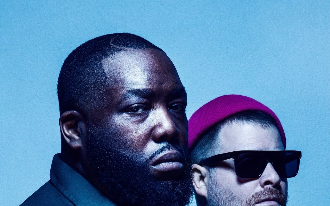 Killer Mike (L) and El-P of Run the Jewels, which plays Gasparilla Music Festival in Tampa, Florida on April 29, 2023.