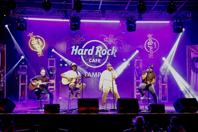 Boyz II Men plays Seminole Hard Rock Hotel & Casino in Tampa, Florida on Feb. 14, 2023.