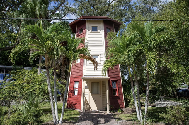 The iconic 'Rowe Boat,' a Florida house shaped like a ship, is now on the market and it comes with a lighthouse