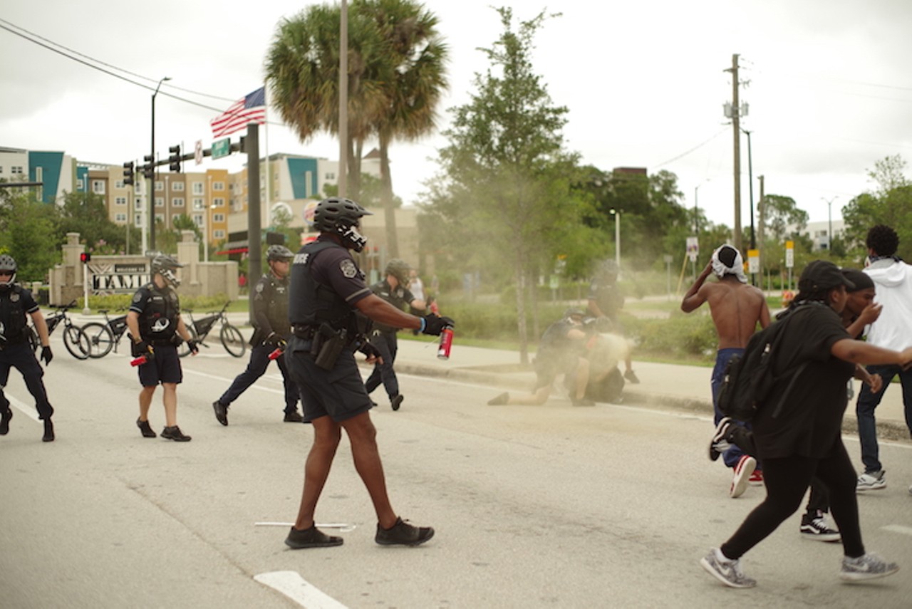 Photos: Cops are already pepper-spraying protesters at Thursday's downtown Tampa rally
