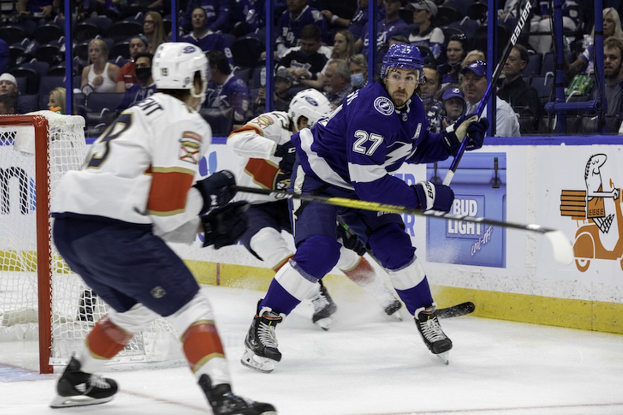 Photos from the Tampa Bay Lightning&#146;s 6-5 overtime Stanley Cup Playoff loss at Amalie Arena