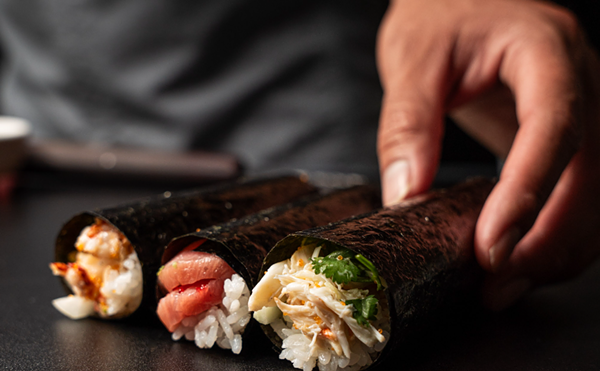 Armature Works' Han Hand Roll Bar offers a variety of handheld sushi rolls loaded with snow crab, lobster, wagyu, scallops and more.
