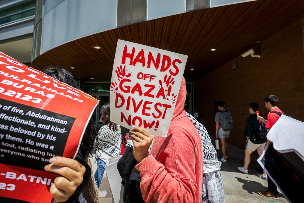 A pro-Palestinian protest at University of South Florida in Tampa, Florida on Aug. 29, 2024.