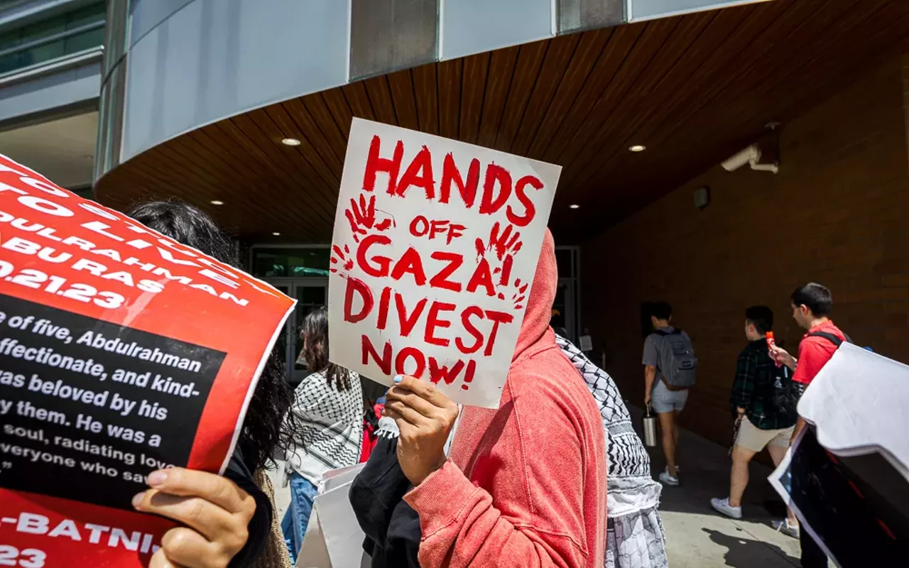 A pro-Palestinian protest at University of South Florida in Tampa, Florida on Aug. 29, 2024.