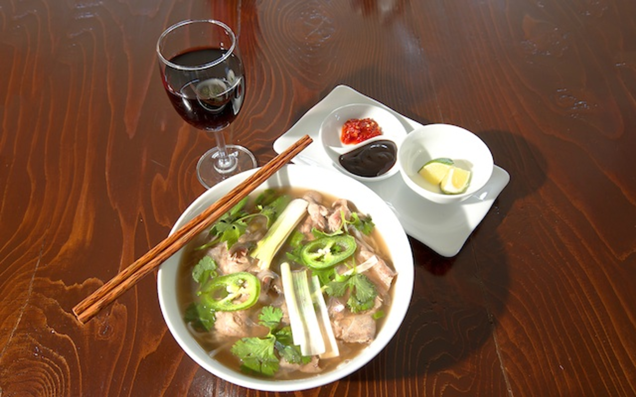 Alesia's pho comes with a rich beef broth, spiced with star anise and basil.