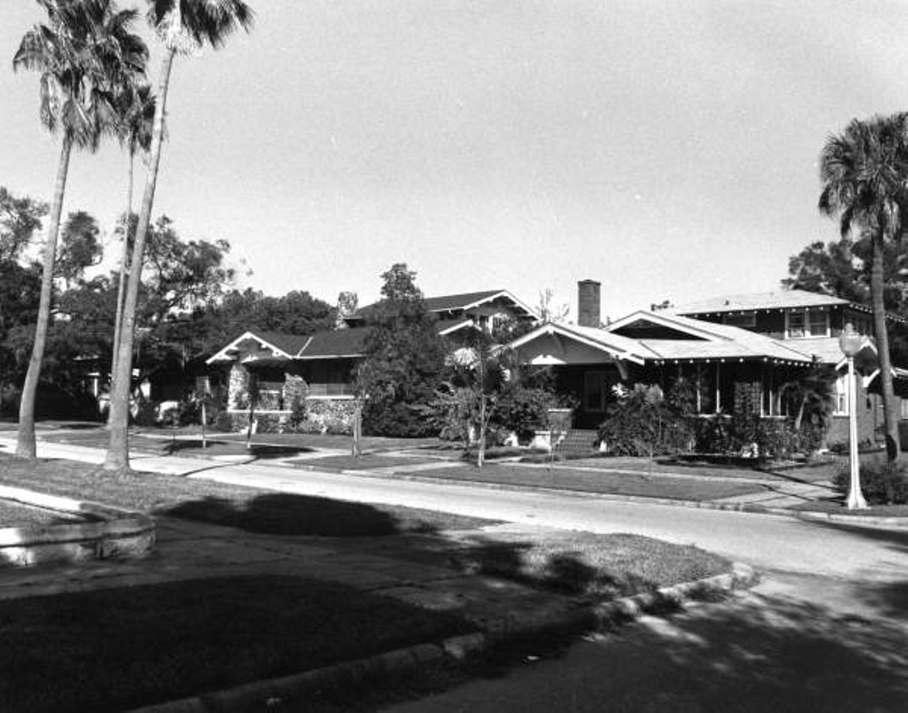 View of houses on Edison Avenue in the Hyde Park Historic District, 1980