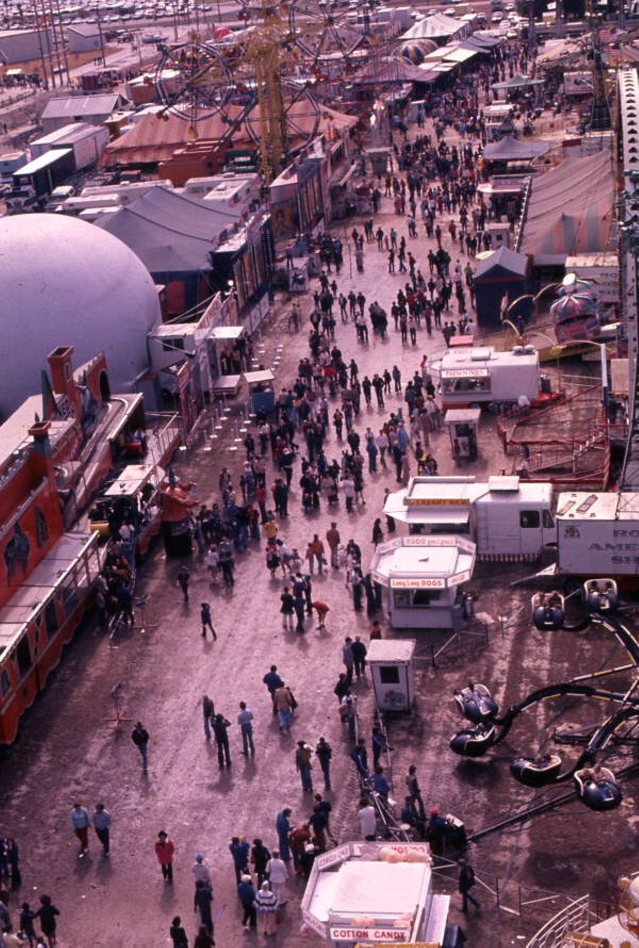 Bird's eye view overlooking the 1977 Florida State Fair in Tampa.