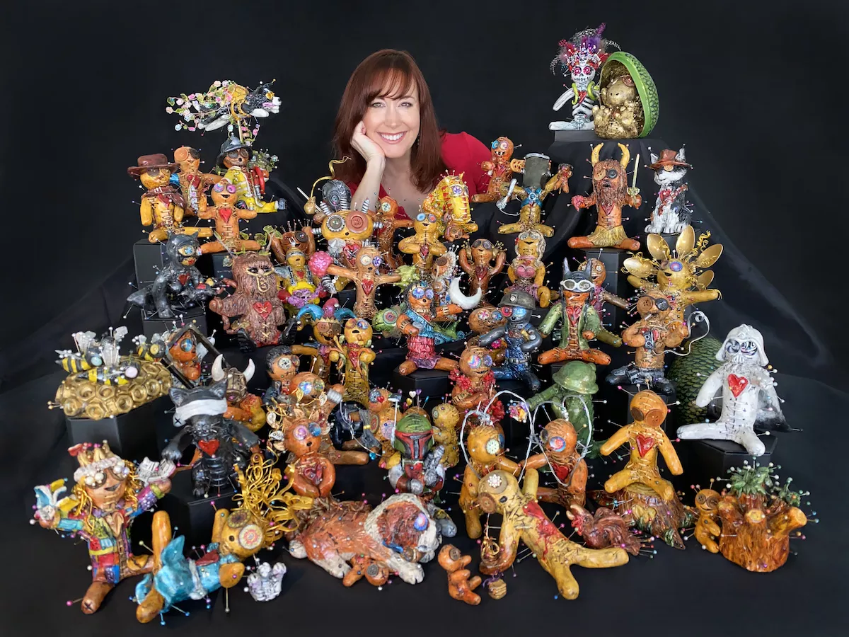 Theresa Crout with the "heroes" VooDoods.
